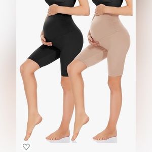 Set of 2 Pairs of Women’s Maternity Soft Stretchy Shorts, Sz XXL